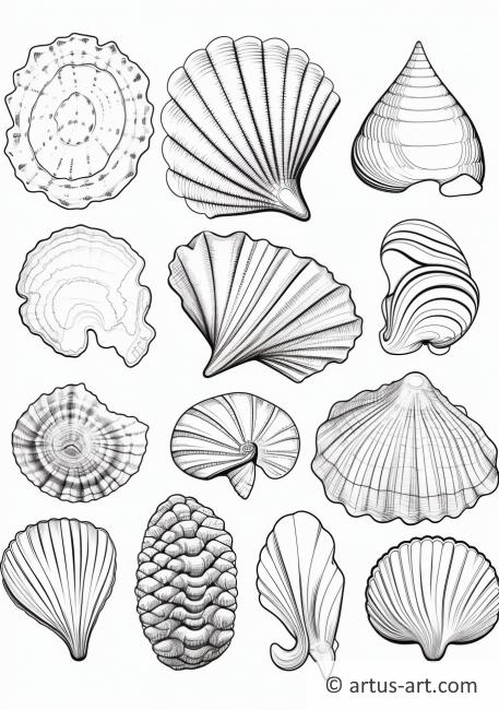 Deniz Kabuğu Koleksiyonu Boyama Sayfası